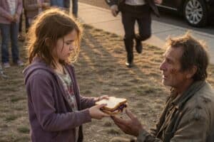 Homeless Chairman Reveals Truth After Girl Shares Her Lunch